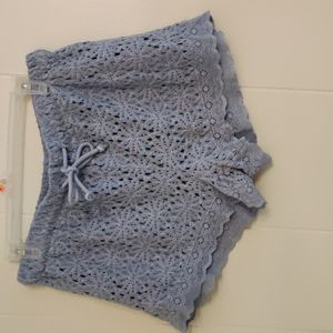Blue lace shorts